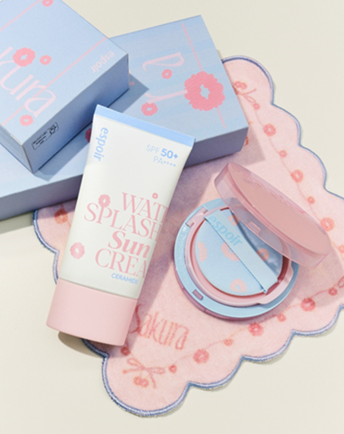 【日本限定版 Sakura Edition🌸🌸】❤️‍🔥 完美絲滑 Espoir Be Velvet Cover Cushion 遮瑕氣墊＋保濕防曬乳60ml 【送！限量櫻花手帕】