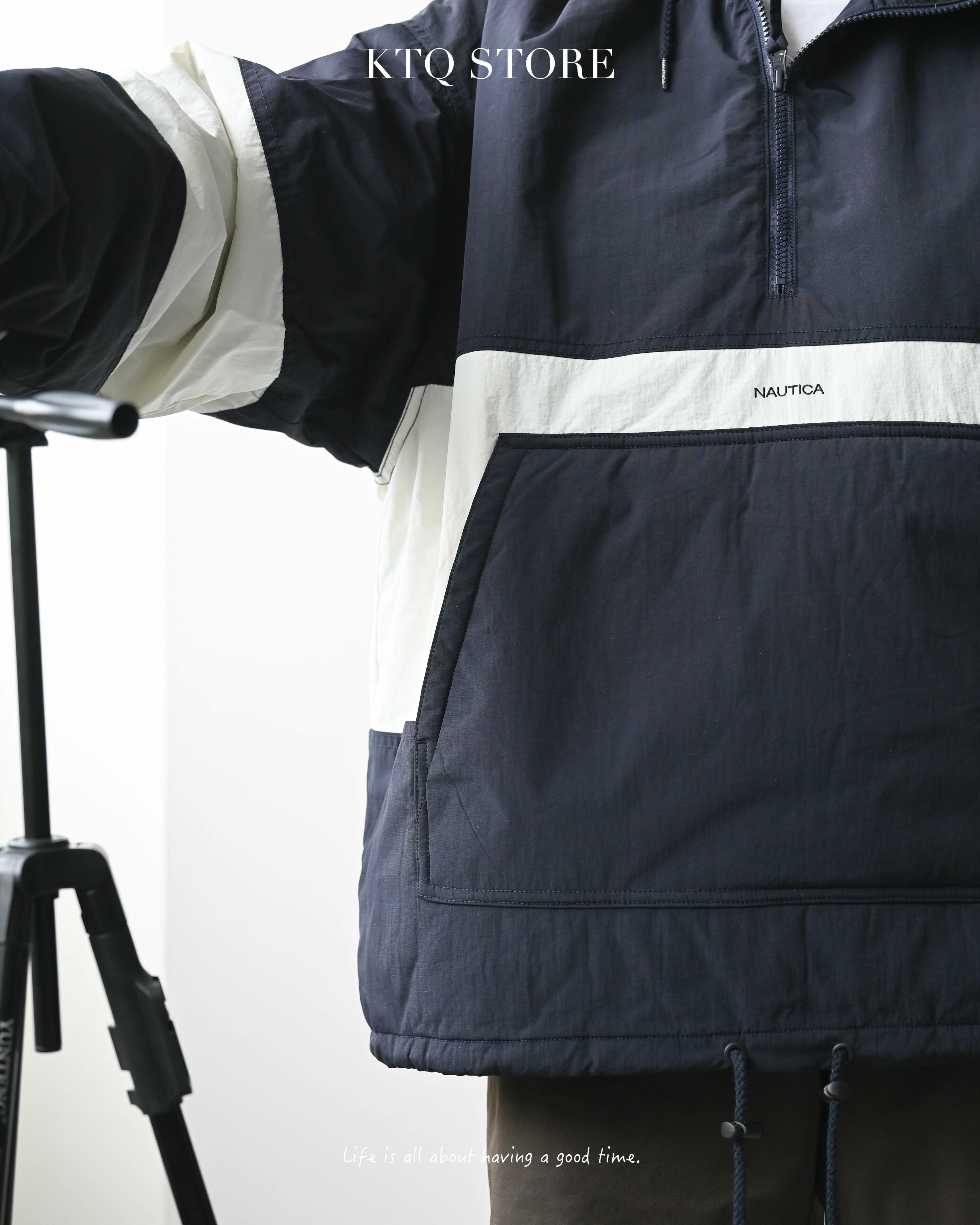 KTQ STORE ‧ Nautica 雙色衝鋒衣 綠 海軍藍 配色