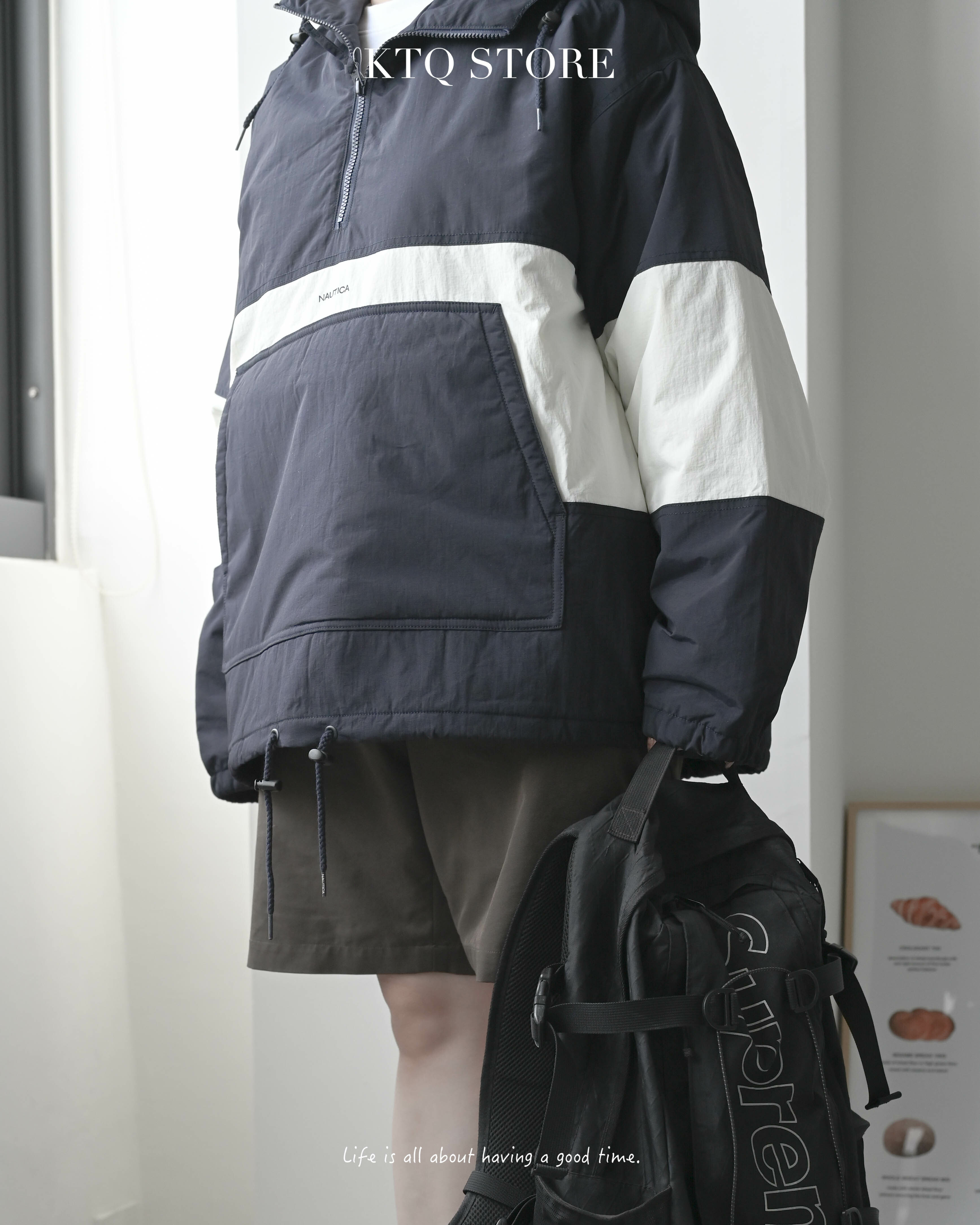 KTQ STORE ‧ Nautica 雙色衝鋒衣 綠 海軍藍 配色