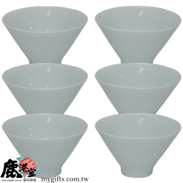 鹿港窯禮品館|瓷杯-6入財神響杯