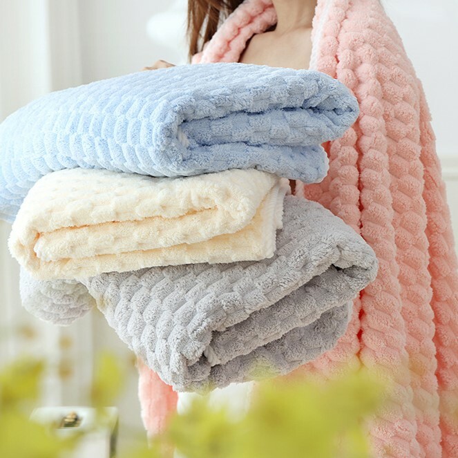 《3776》高密度珊瑚絨四色浴巾毛巾