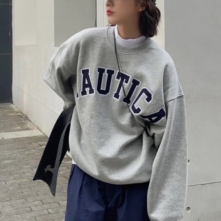 KTQ STORE ‧ Nautica Arch Logo 大學T 黑 灰 海軍藍 白 棕 綠色