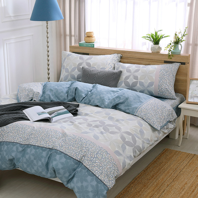 200織精梳棉床包兩用被組  | 2033 朱利安 藍  | 鴻宇