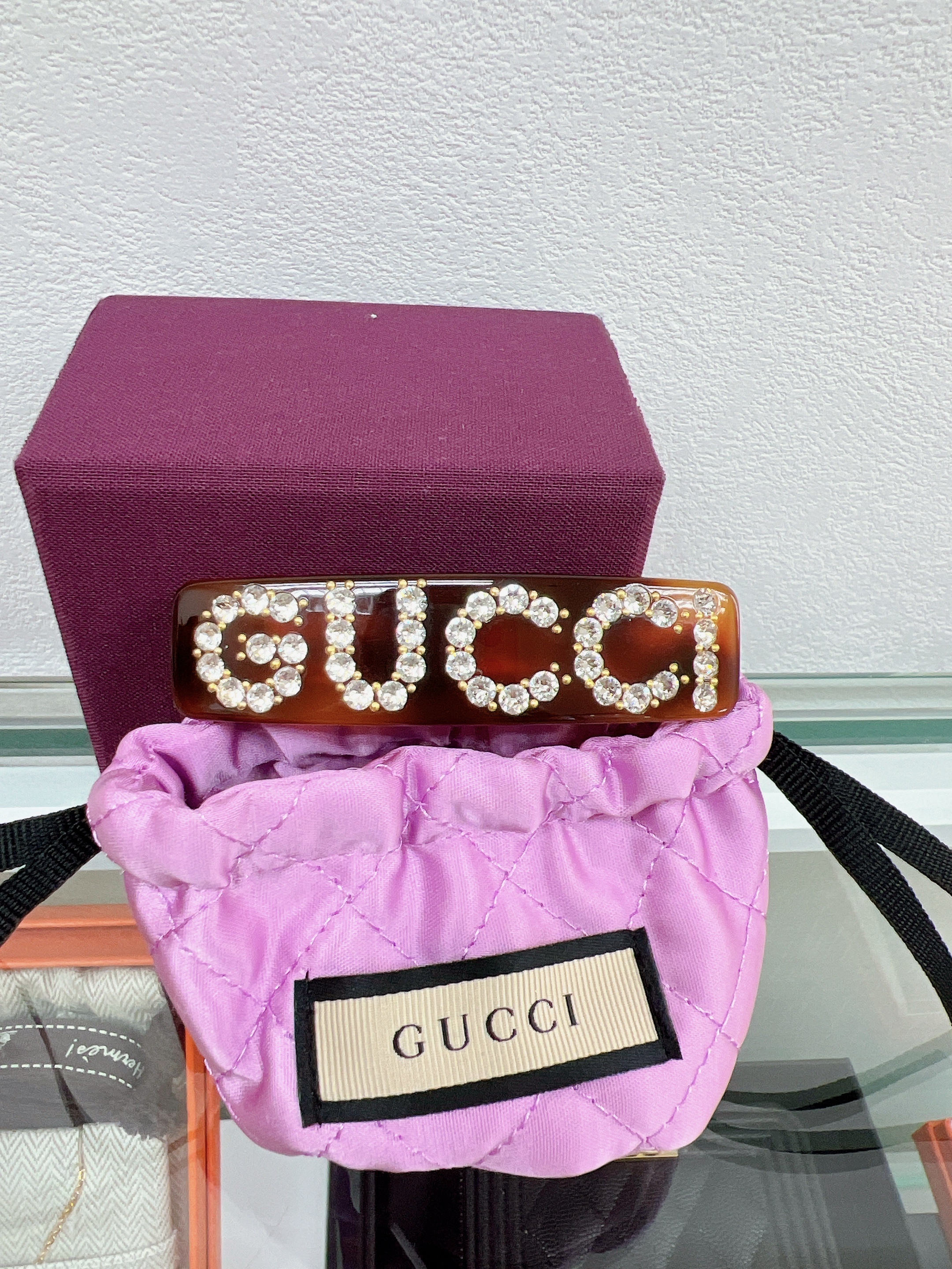 Gucci crystal hair clip