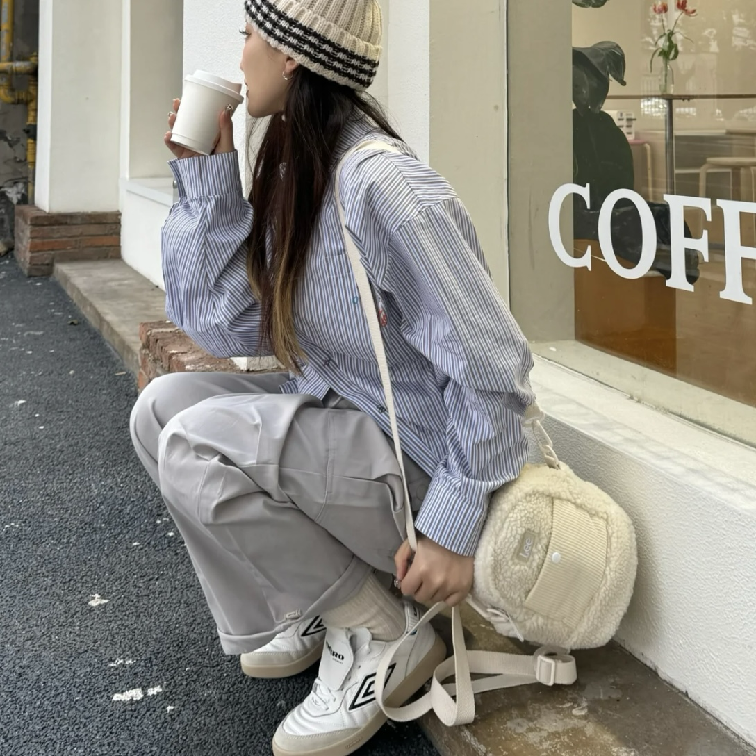 Lee 三色 燈芯絨 毛毛 雙肩後背包 肩帶可調