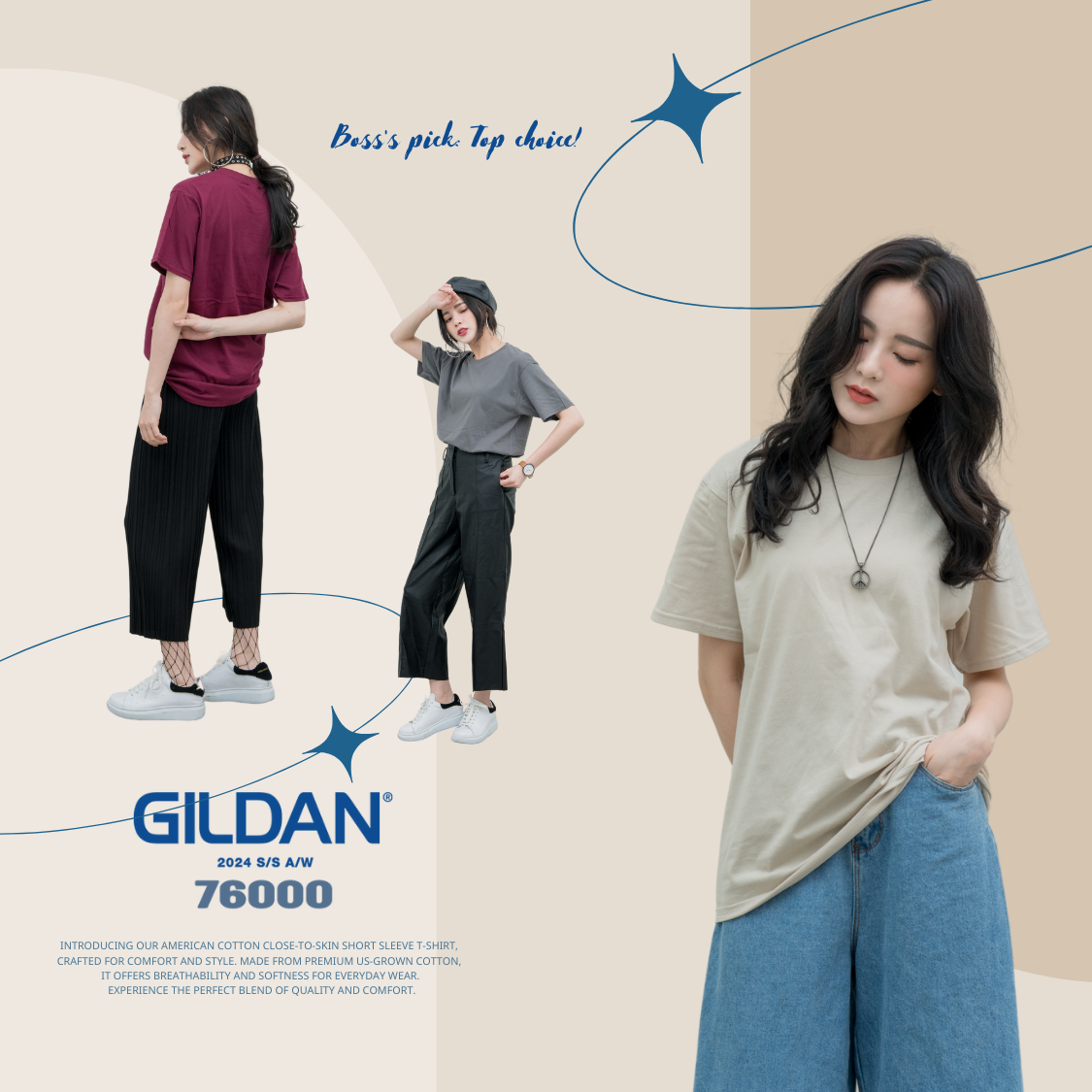 全網最低 GILDAN 76000 100%美國棉 素面 短TEE