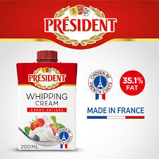 總統牌動物性鮮奶油200ml