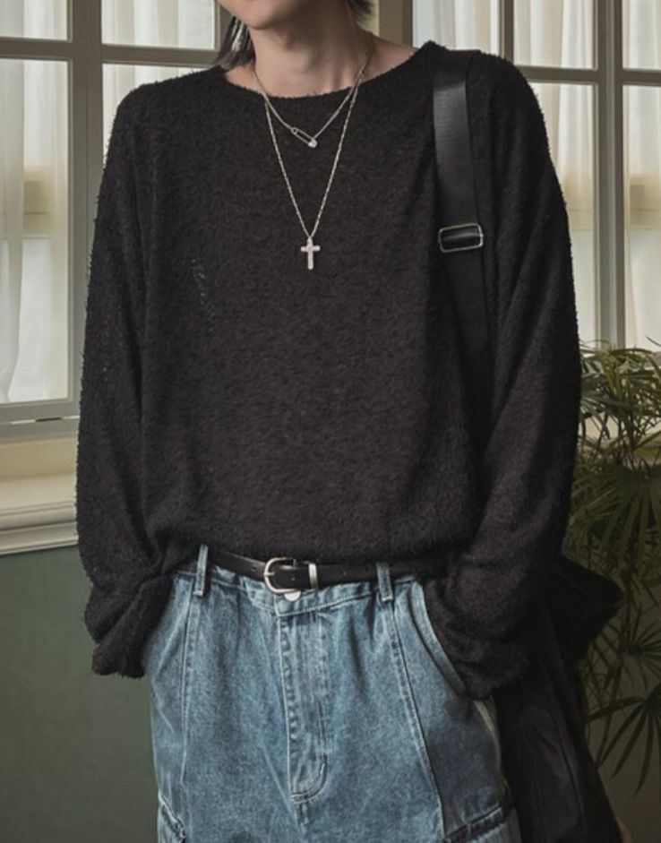 淨色毛線長袖衫 MALENKII-046T