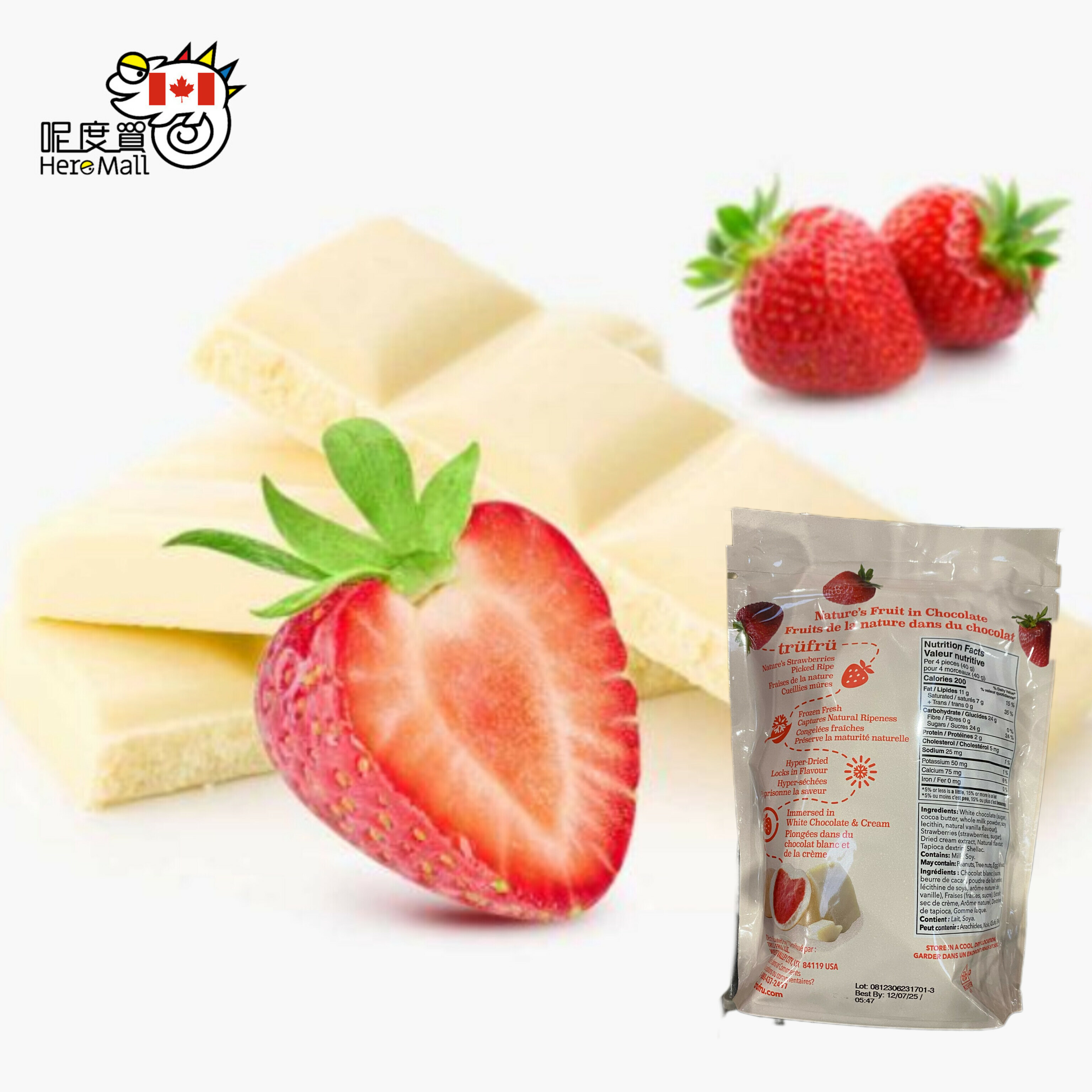 [加拿大直送] Tru Fru 白朱古力士多啤梨 454g (逢星期日截單,7至10個工作天送貨)