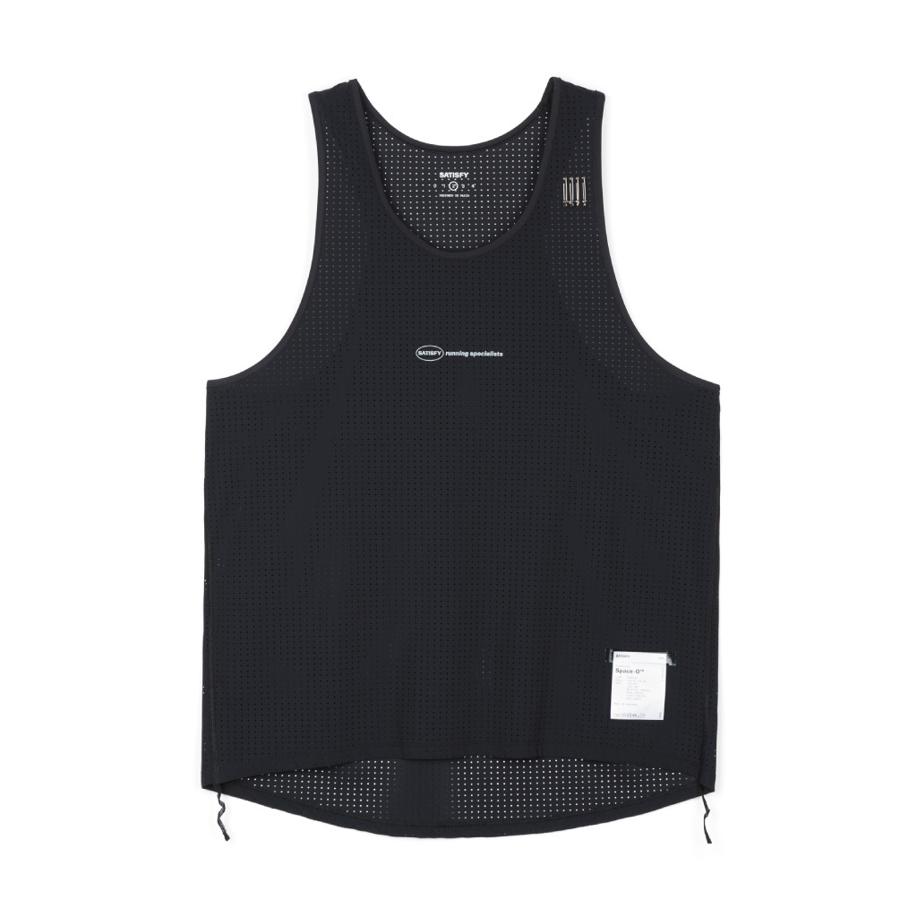 新品未使用 satisfy running singlet RUN｜SATISFY Space‑O™ Singlet - Black 超輕薄透氣跑步背心