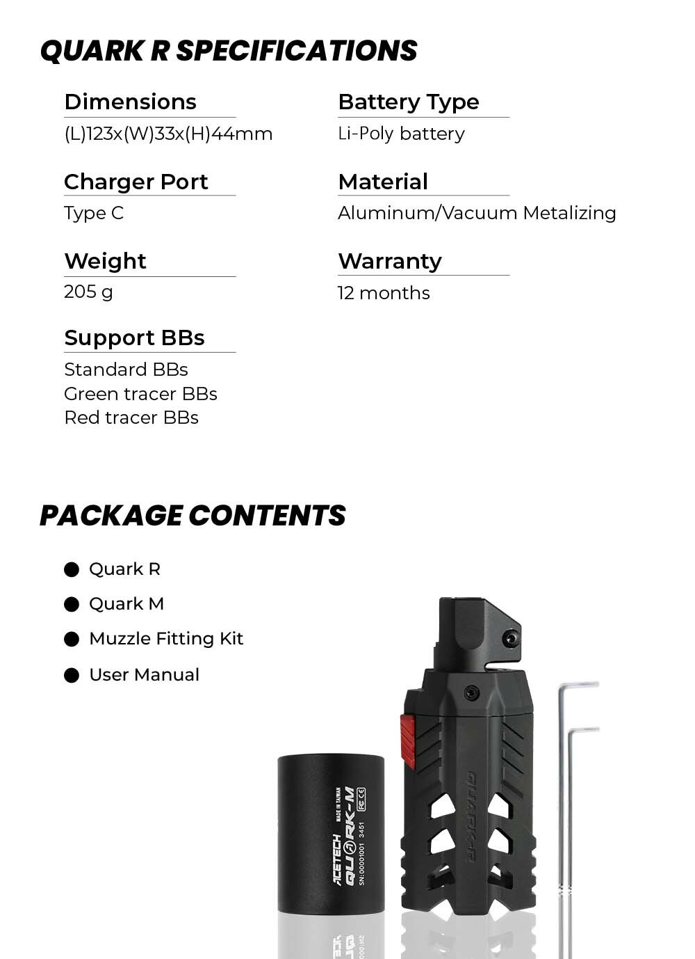 Acetech Quark R shotgun Tracer Unit w/ Bifrost mode
