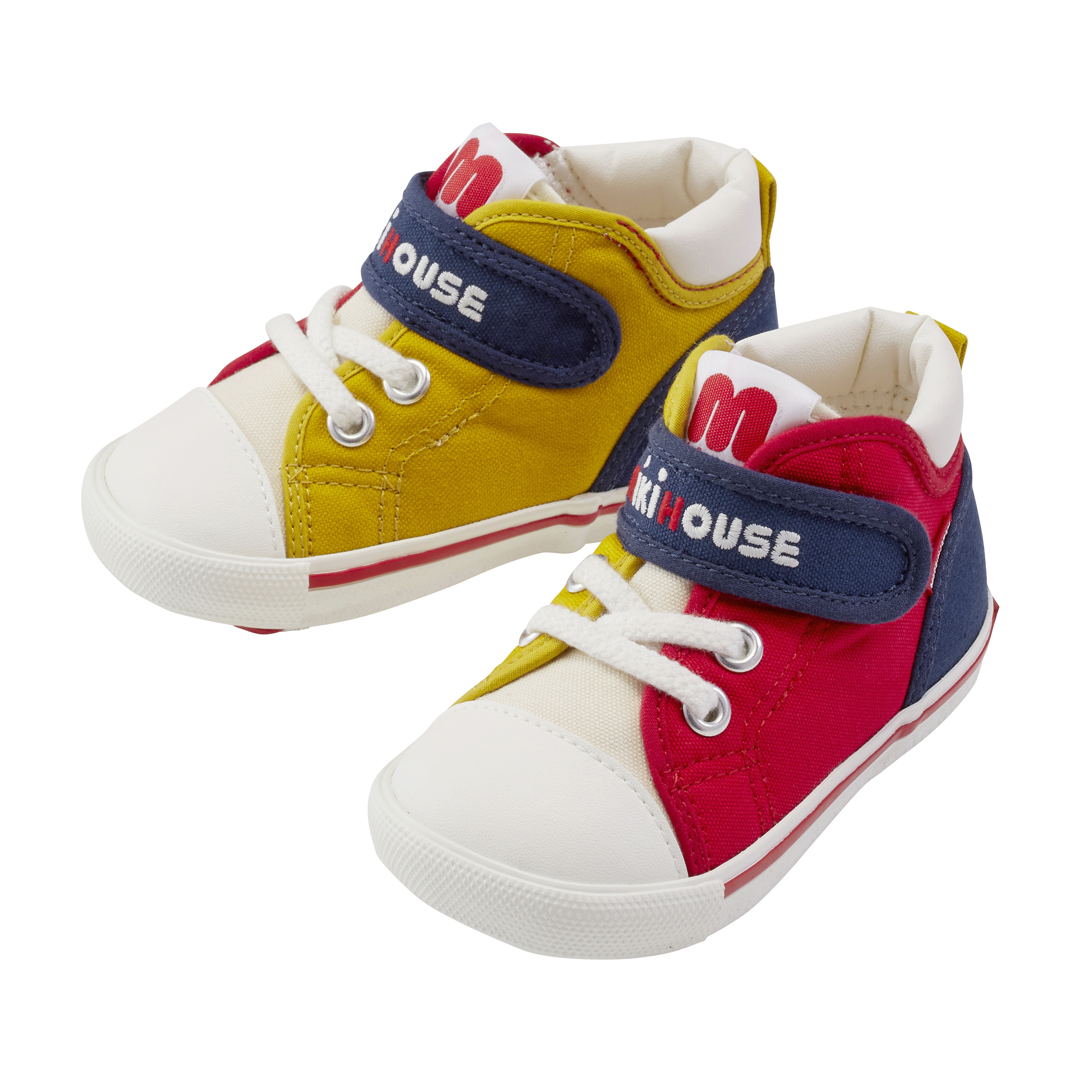 經典鞋帶造型二段鞋-紅&黃