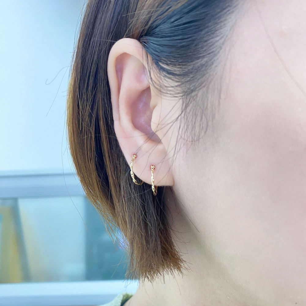 【me.luxe】K10麻花耳環