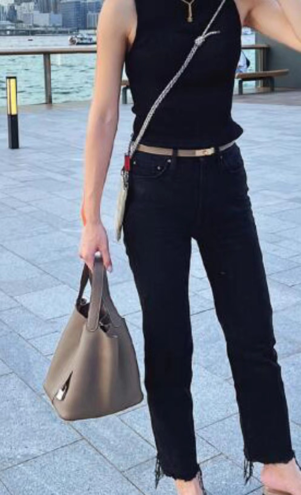 Hermes Kelly belt 大象灰金 -M