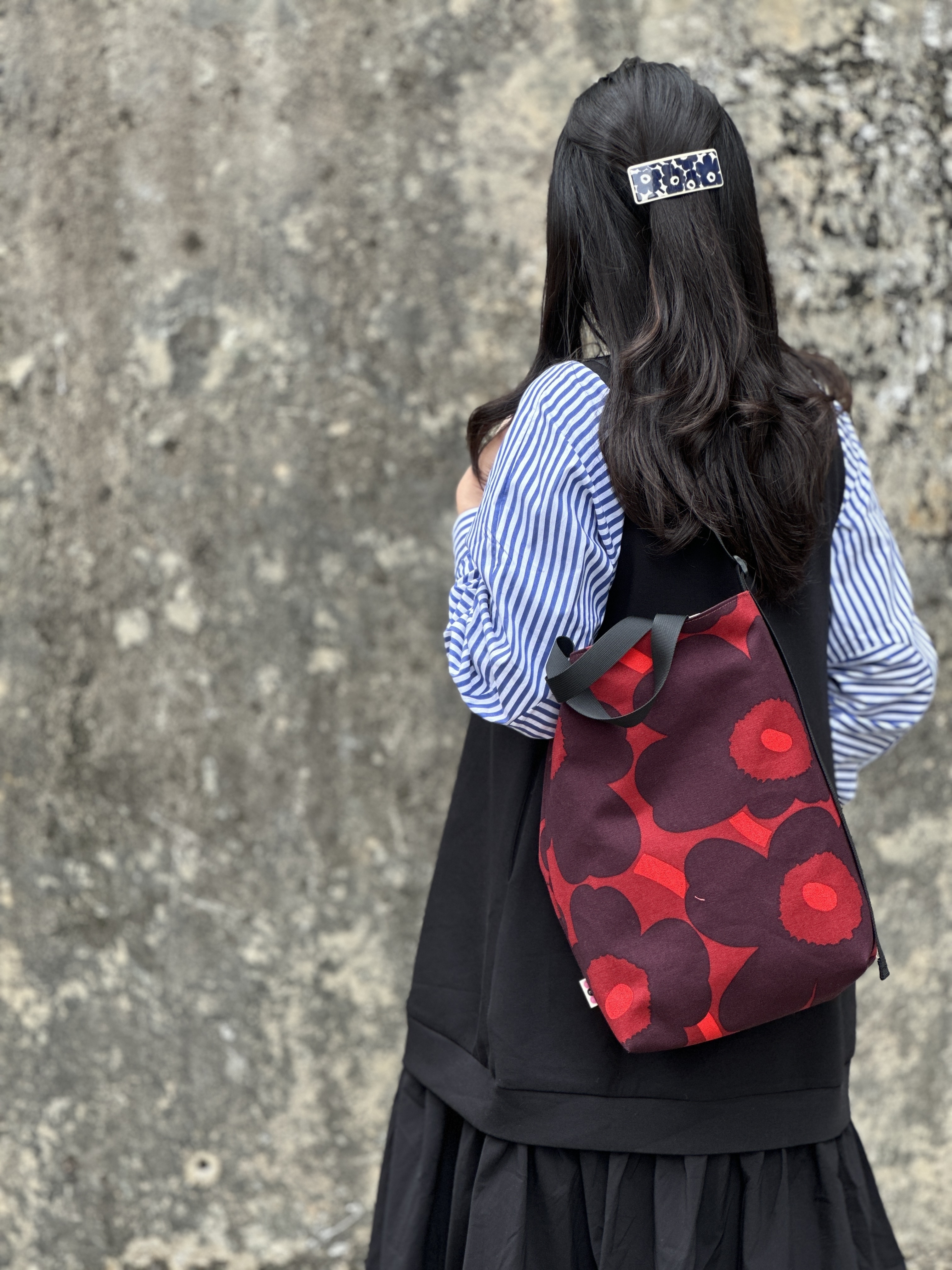 3 way easy tote | Marimekko canvas fabric | limited 螢光紅
