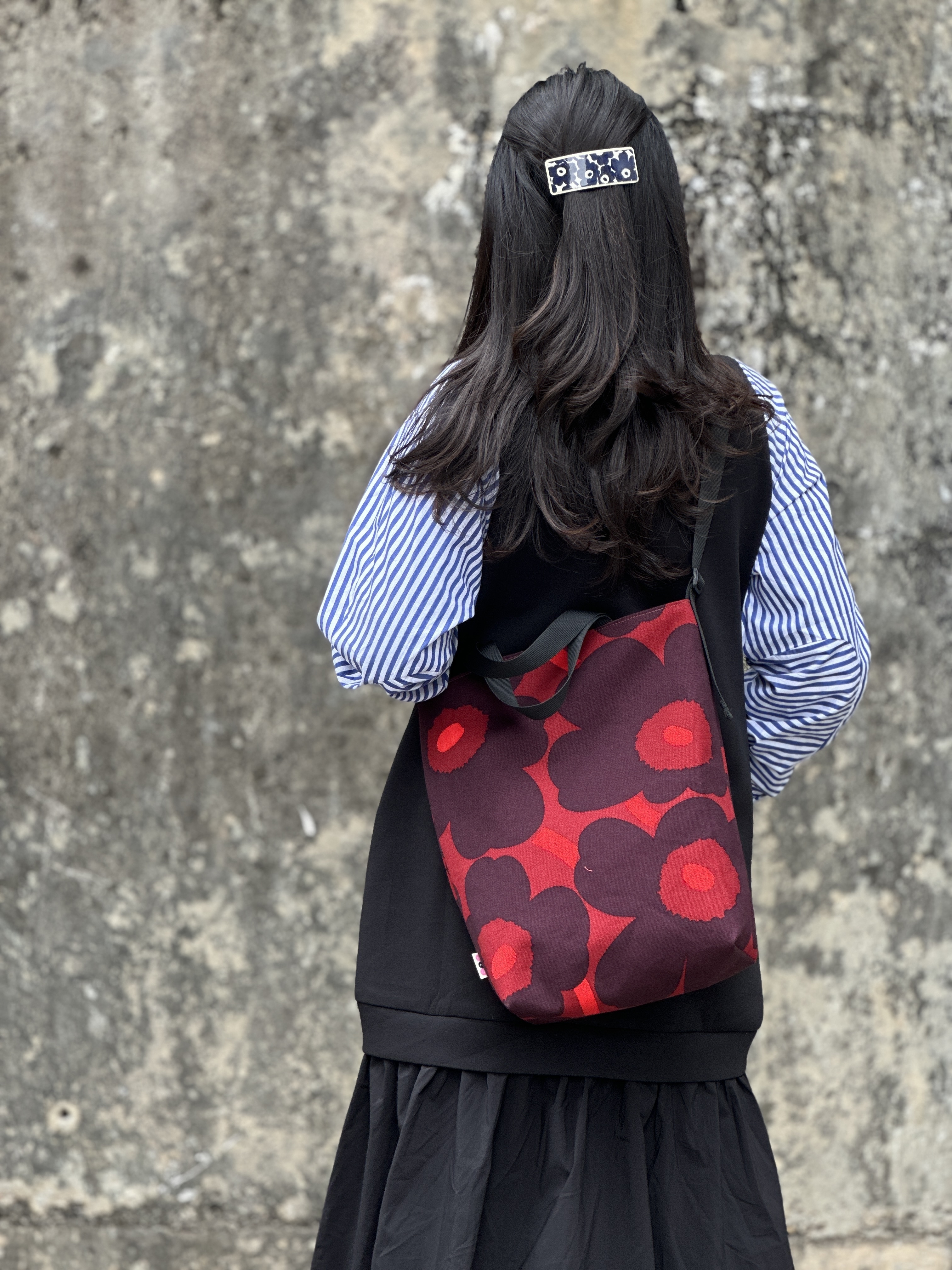 3 way easy tote | Marimekko canvas fabric | limited 螢光紅