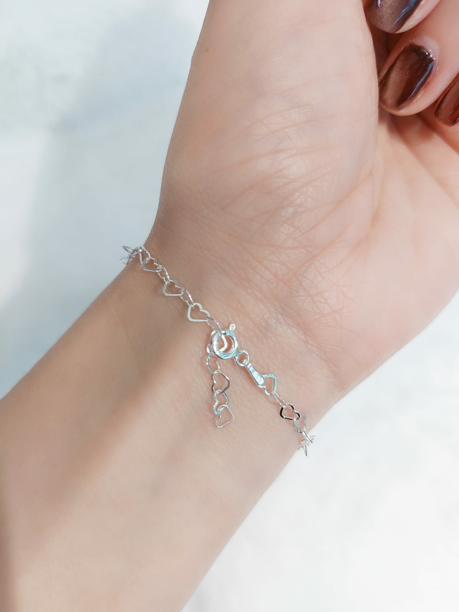 意大利925 純銀心心手鏈 B09233