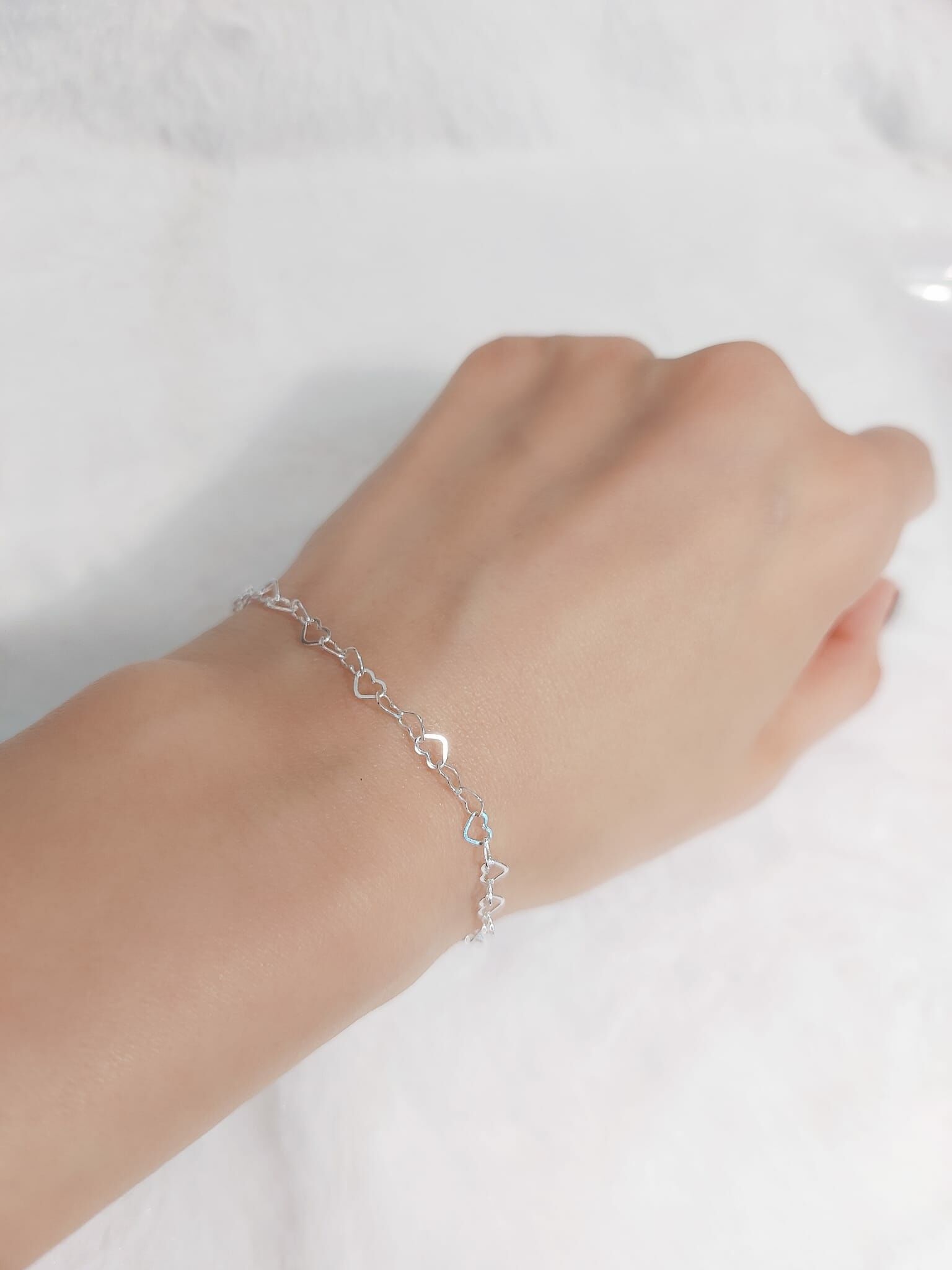 意大利925 純銀心心手鏈 B09233