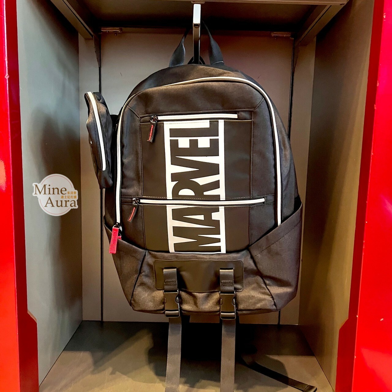 漫威 Marvel 英文字母 黑色 後背包 -香港迪士尼樂園