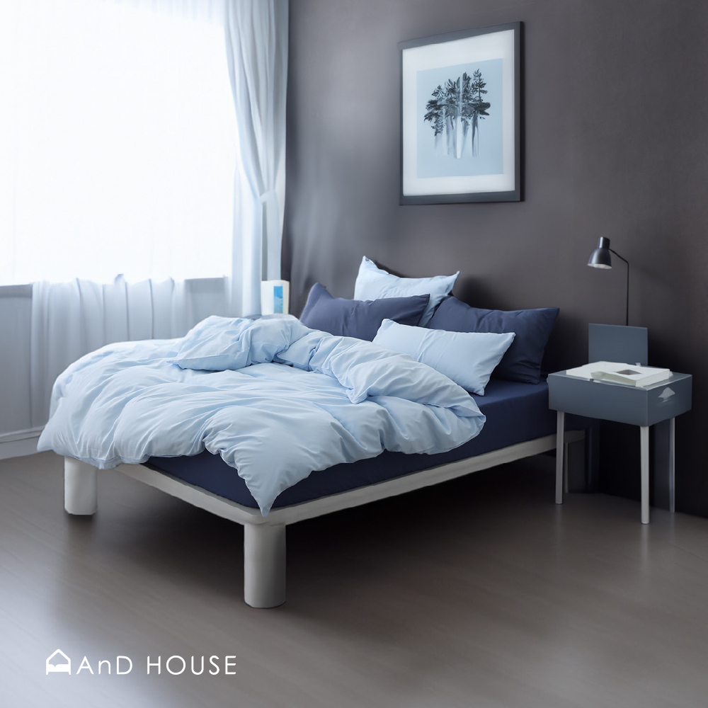 舒柔棉｜100%Polyester｜雙色配｜軍藍ｘ粉嫩藍