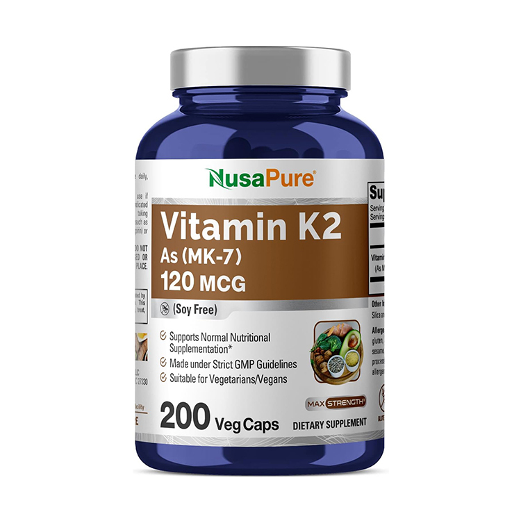 NusaPure Vitamin K2 MK 7 120 mcg ,200 Capsules