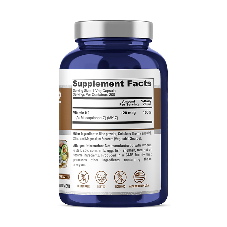 NusaPure Vitamin K2 MK 7 120 mcg ,200 Capsules