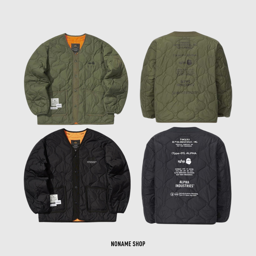 ALPHA INDUSTRIES X FINGERCROXX 聯名 菱格紋 撞色 寬鬆 夾克 外套 兩色 (男款)