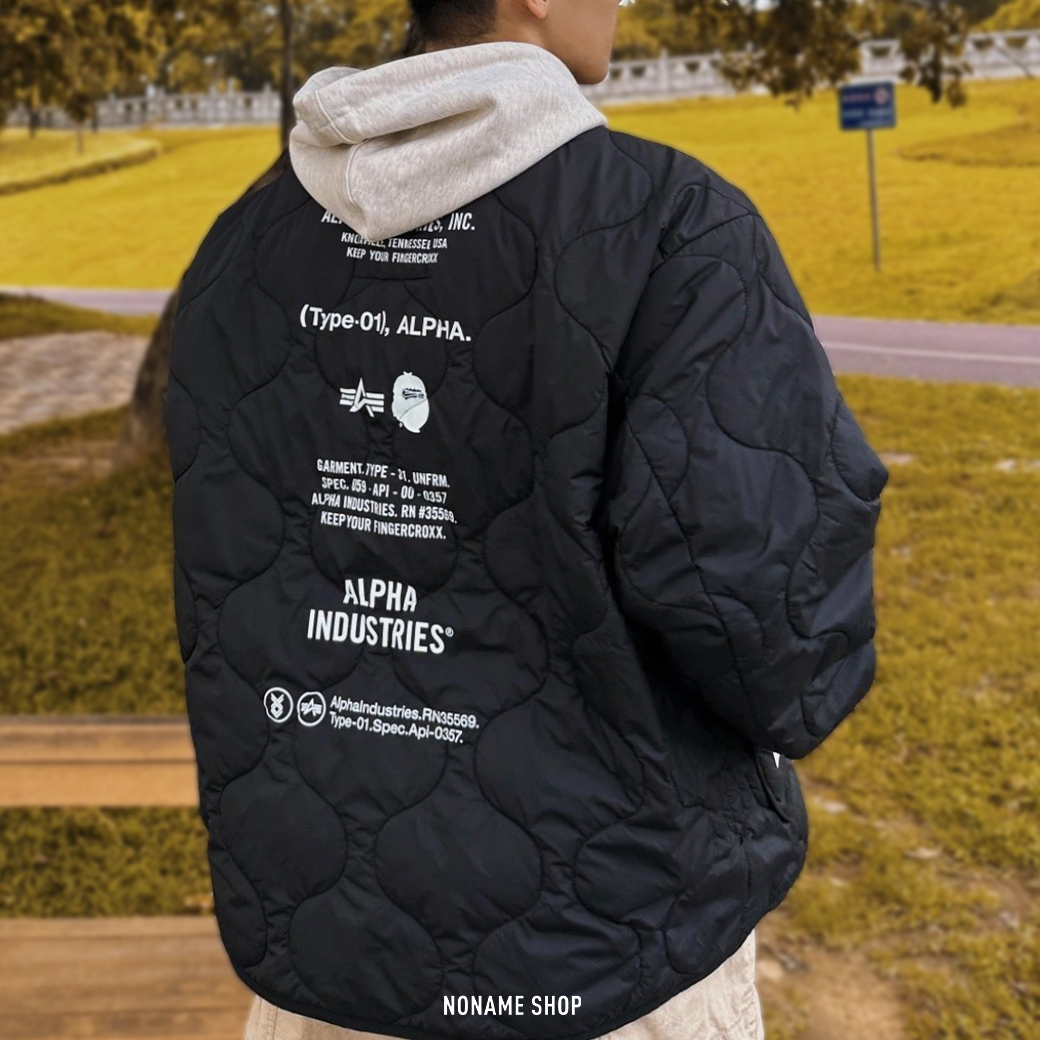 ALPHA INDUSTRIES X FINGERCROXX 聯名 菱格紋 撞色 寬鬆 夾克 外套 兩色 (男款)