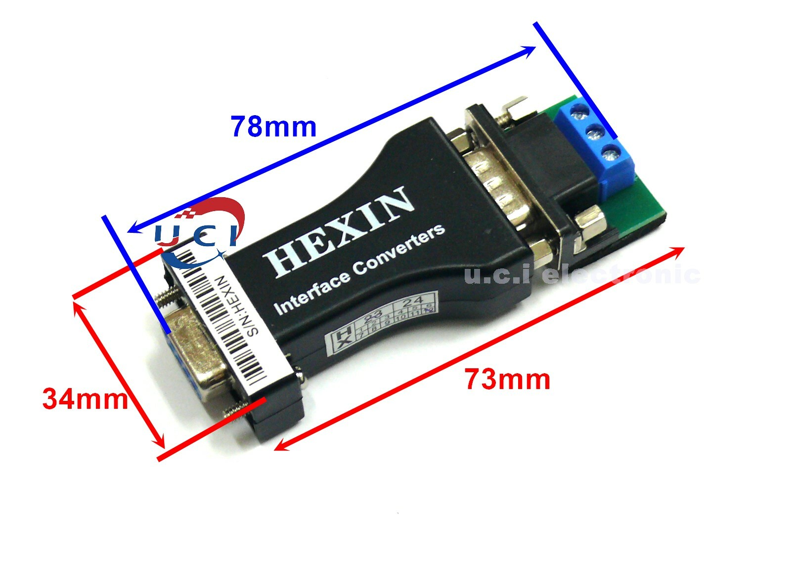 【UCI電子】 (A-2) HEXIN 232轉485轉換器 RS232 轉485三位無源轉換器 rs232 轉485