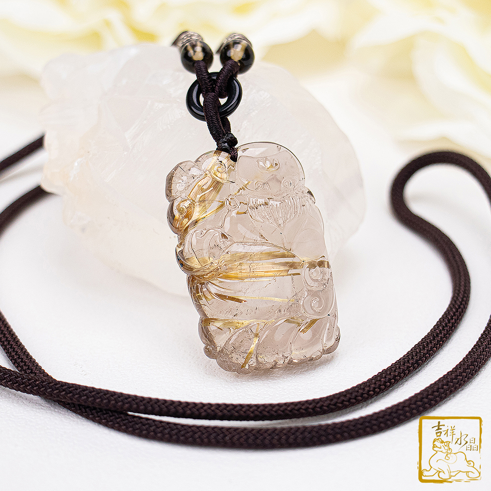 鈦晶九尾狐仙項鍊 22.6g 財富業績