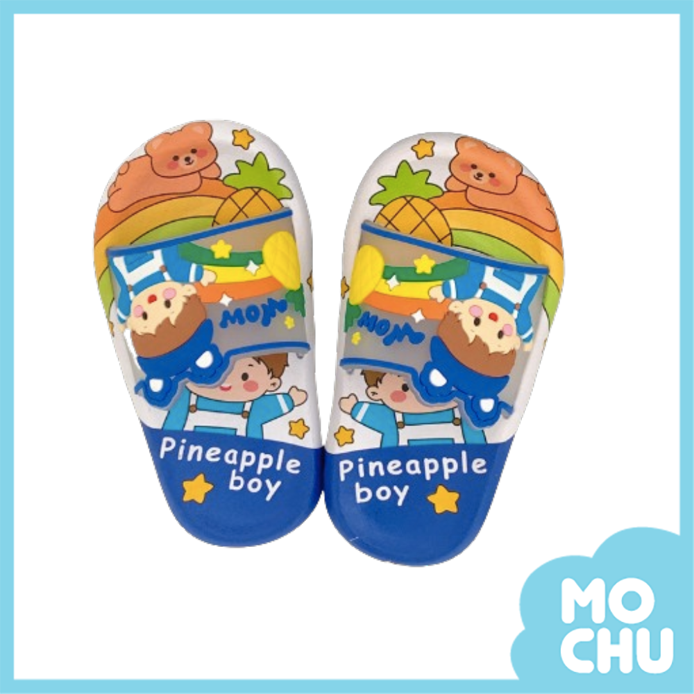 菠蘿男孩防滑兒童拖鞋(二色)