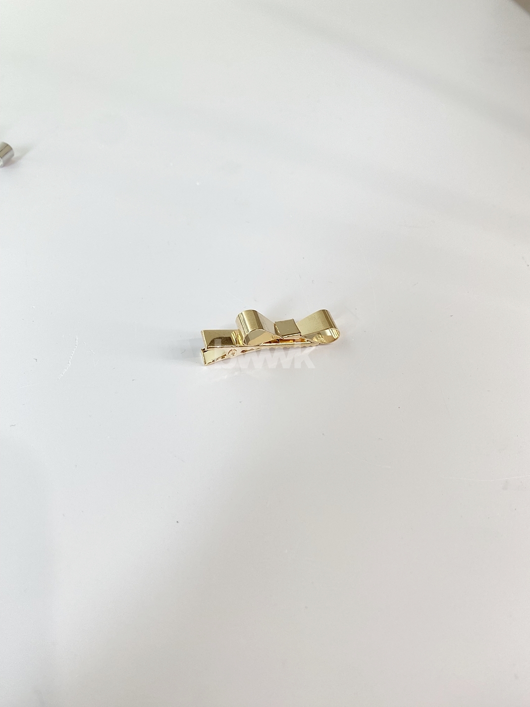 金屬蝴蝶結髮夾 單入-金