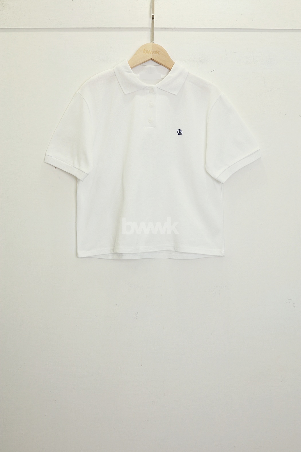 【瑕疵】繡標polo短袖上衣-白