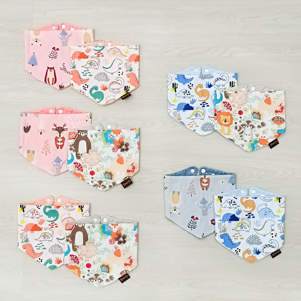 【JB0173】MIT童趣雙面魔粒三角圍兜(二入ㄧ組)＊五款