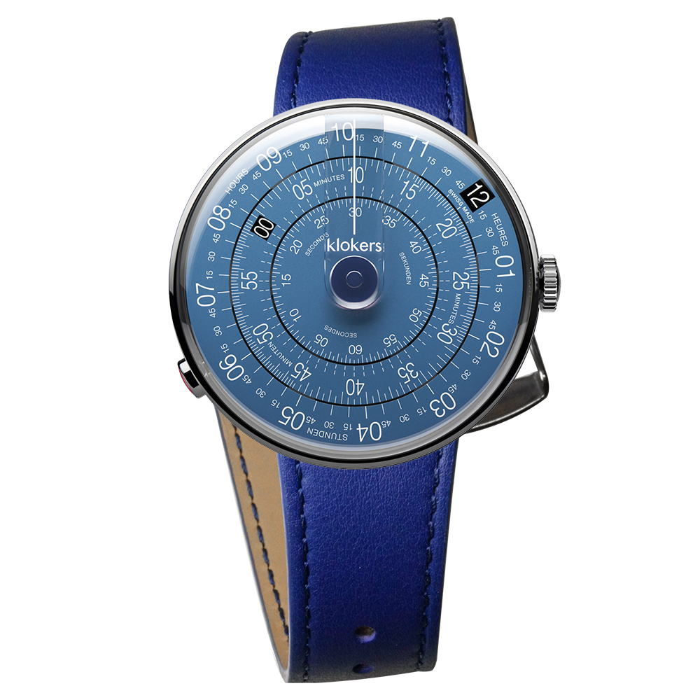 KLOK-01-D7 午夜藍錶頭+單圈皮革錶帶