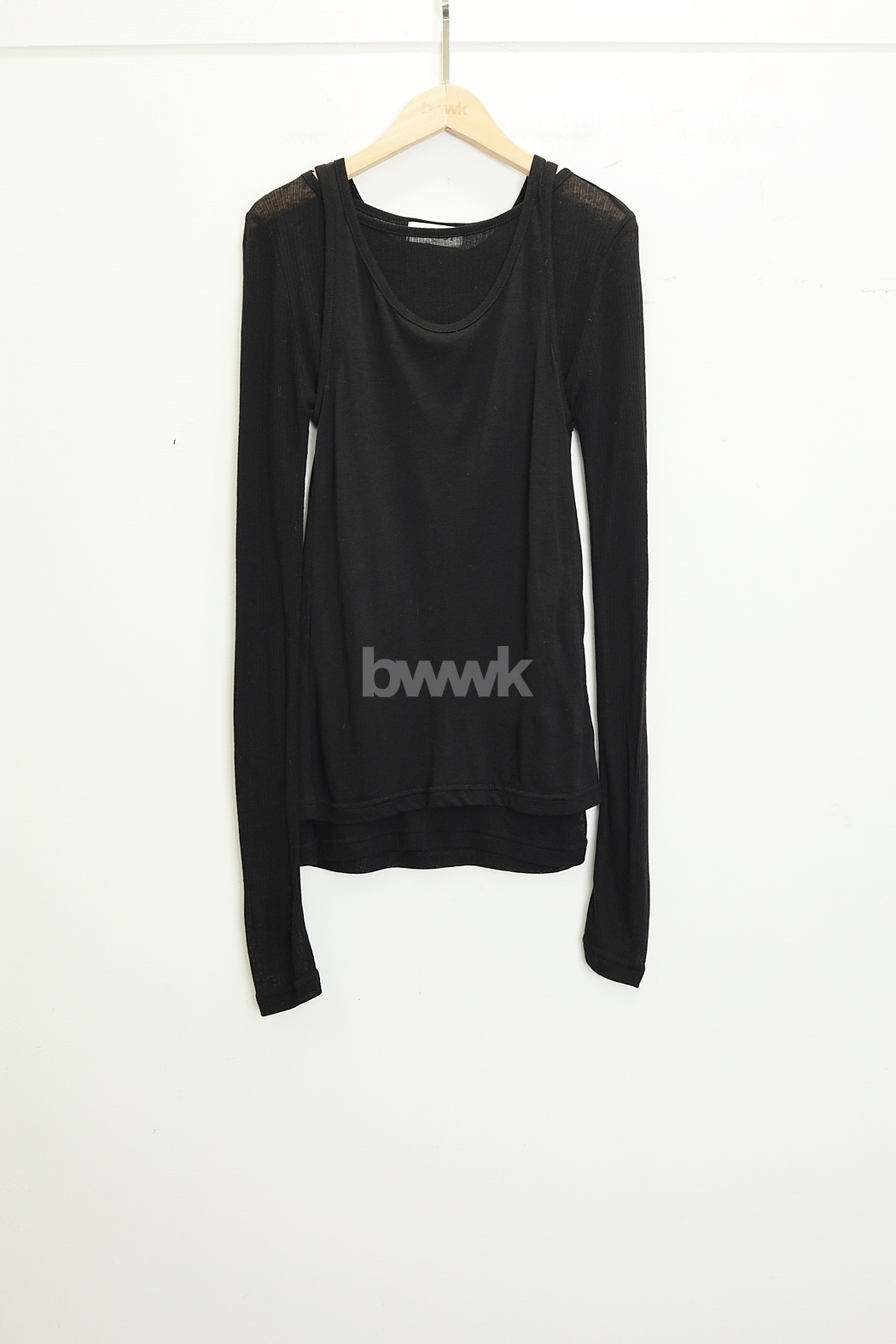 兩件式長袖上衣-黑