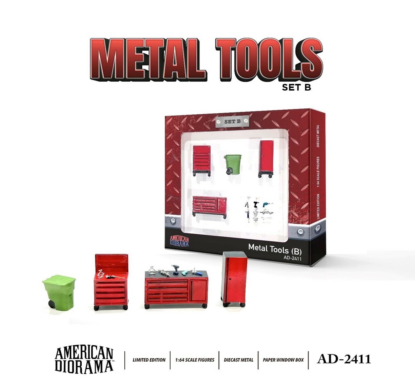 American Diorama 1:64 人仔套裝 : Metal Tools – Set B