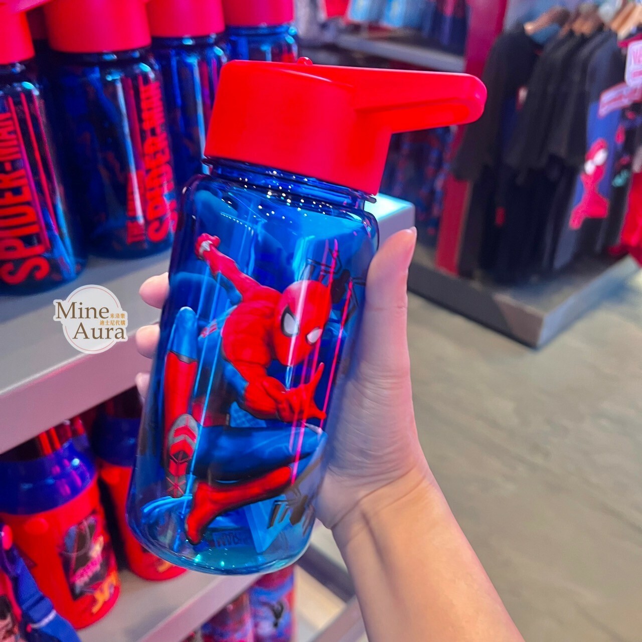 蜘蛛人 Spider-Man 圖案 紅蓋藍瓶身 兒童 水壺 漫威 Marvel -香港迪士尼樂園