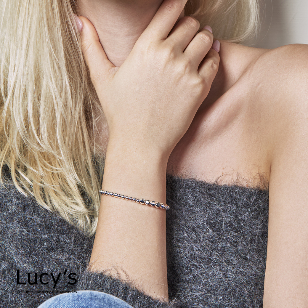 925純銀 連環圓珠 手鍊 (113306)