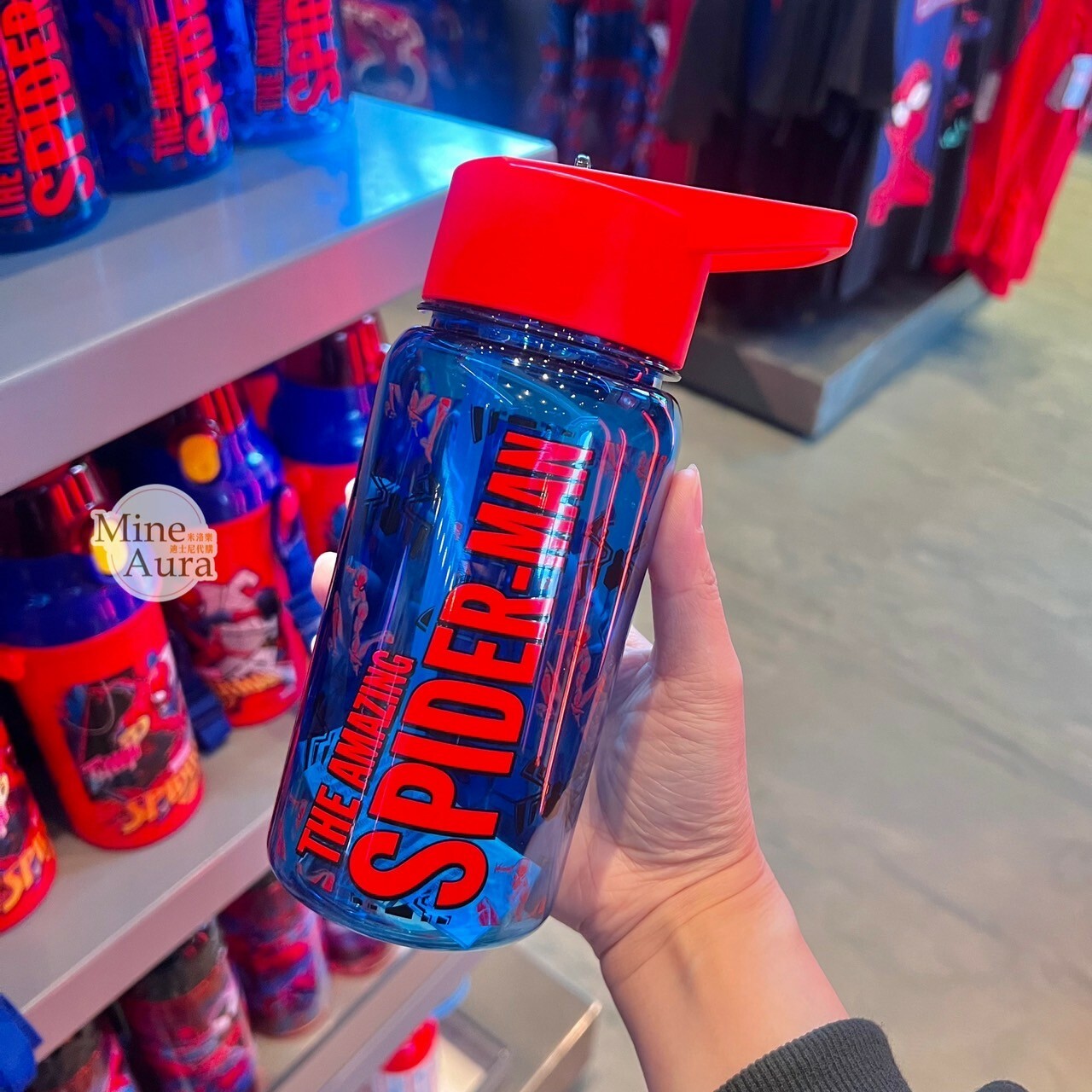 蜘蛛人 Spider-Man 字母圖案 紅蓋藍瓶身 兒童 水壺 漫威 Marvel -香港迪士尼樂園