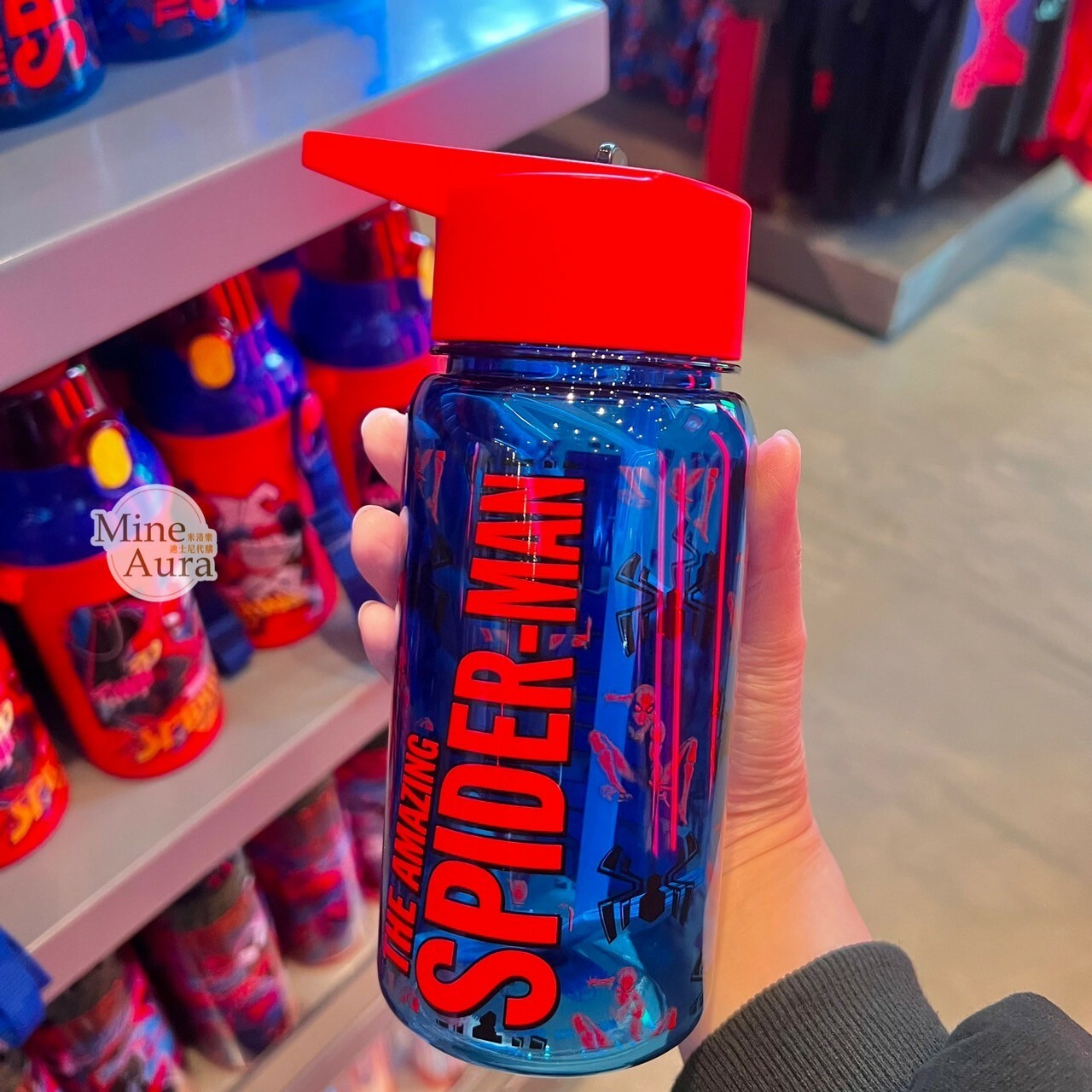 蜘蛛人 Spider-Man 字母圖案 紅蓋藍瓶身 兒童 水壺 漫威 Marvel -香港迪士尼樂園