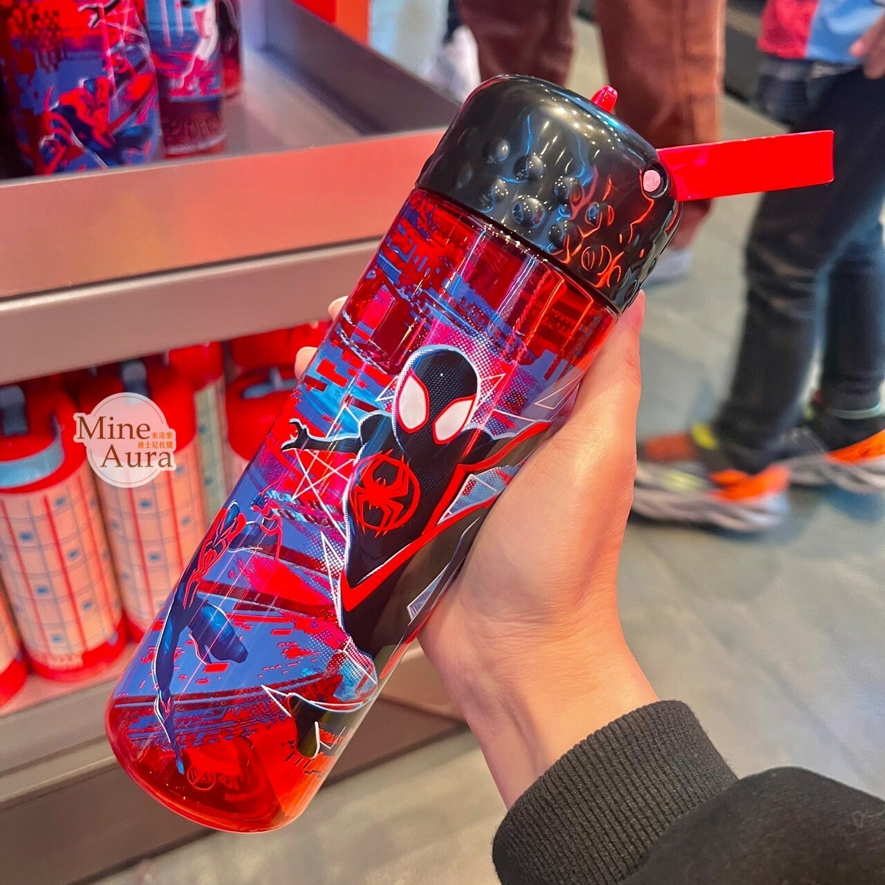 蜘蛛人 Spider-Man 黑蜘蛛圖案 黑蓋 手提 水壺 漫威 Marvel -香港迪士尼樂園