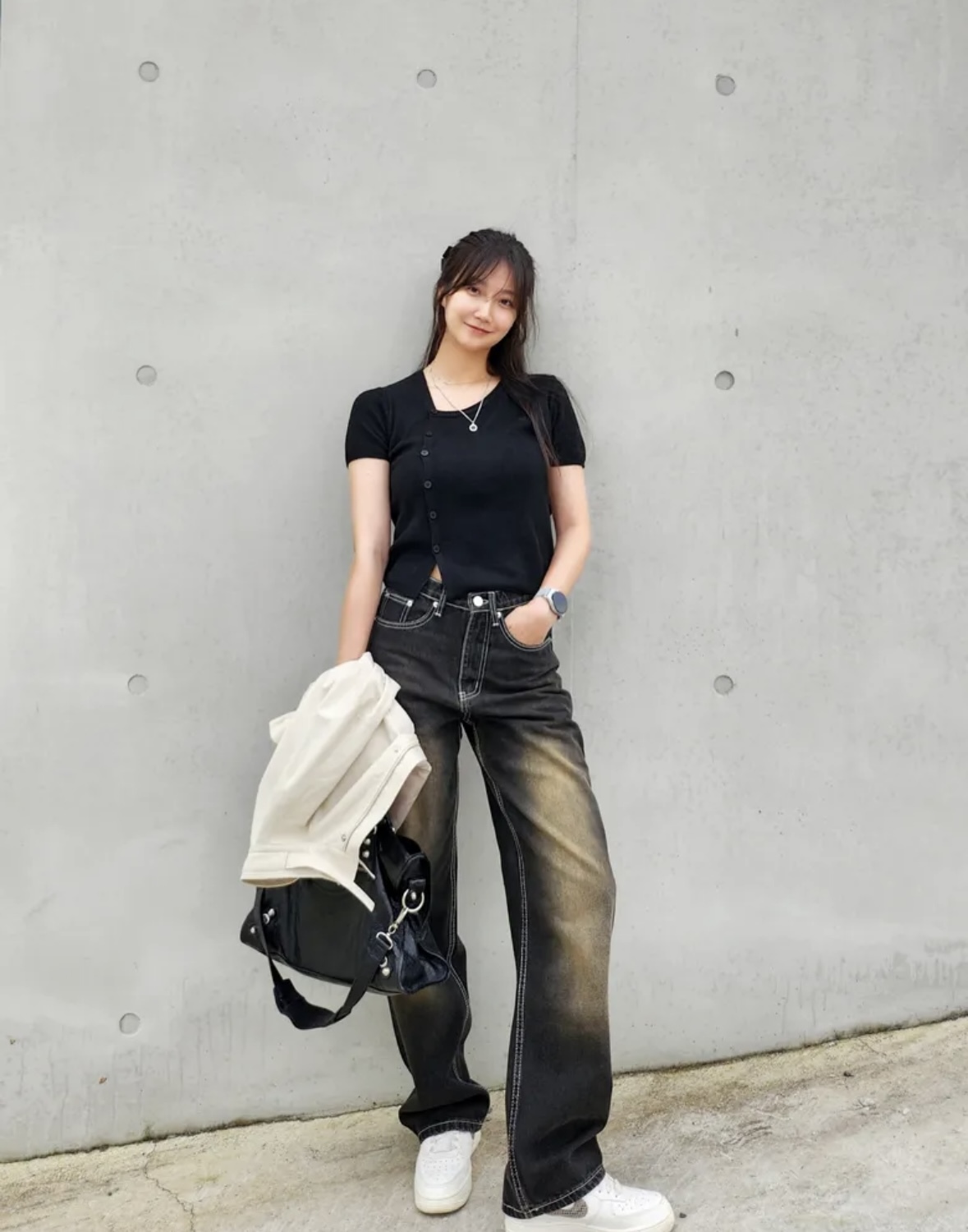 ★人気★【TRILLION】★FRONT WASHING WIDE DENIM PANT.S★ MUSINSA | TRILLION Front Washing Wide Denim Pants_YELLOW BLACK