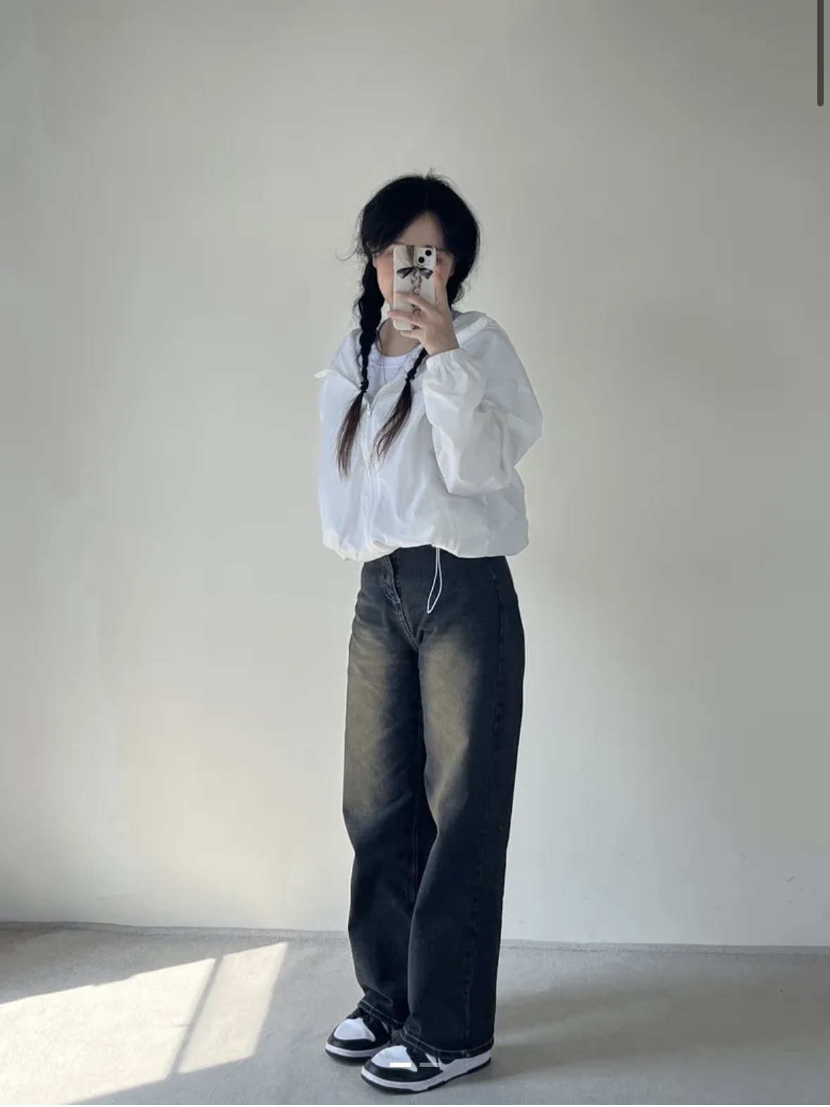 TRILLION) FRONT WASHING WIDE DENIM PANTS | 6color