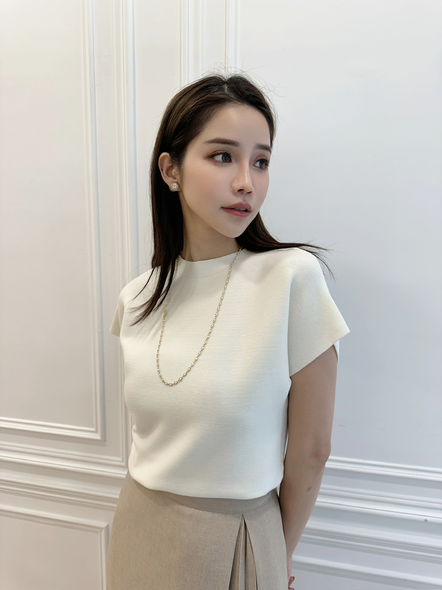 Whole Garment半袖舒適針織上衣