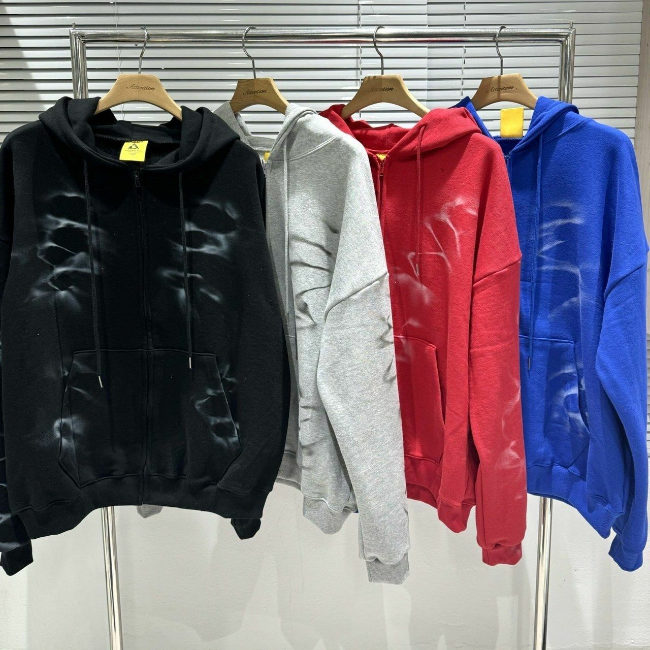 亂紋連帽拉鍊外套 BY ATTENTION-117JK