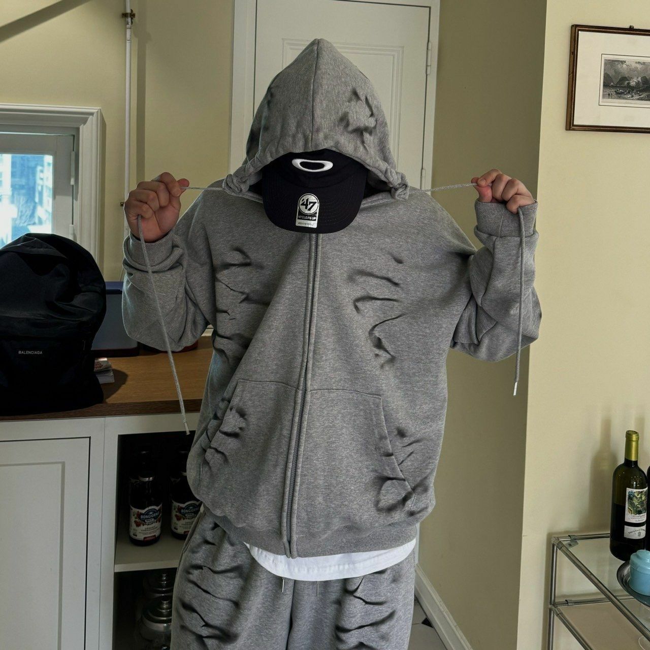 亂紋連帽拉鍊外套 BY ATTENTION-117JK