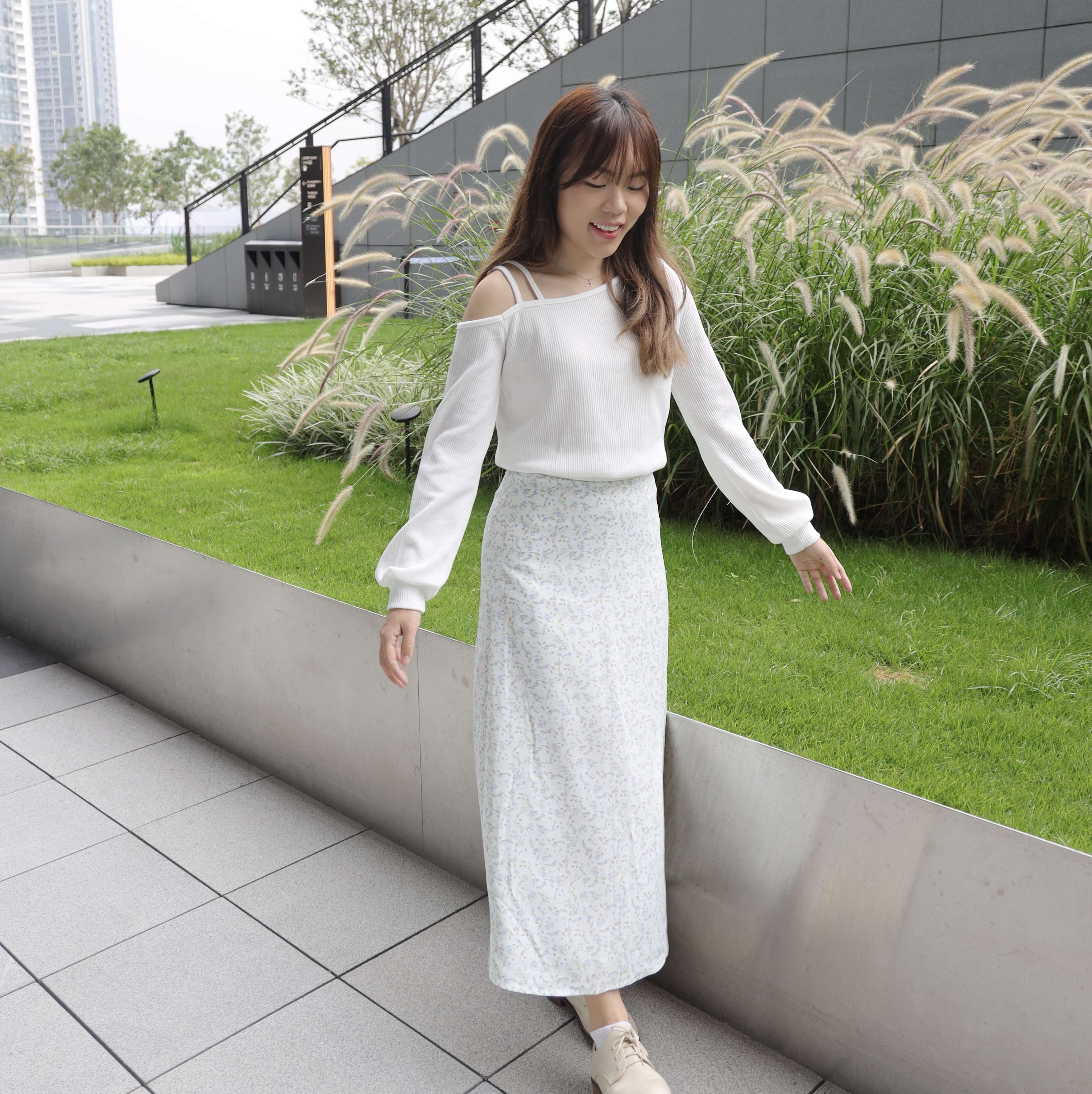 ||SKl237|| 滑身色彩繽紛碎花夏日長裙