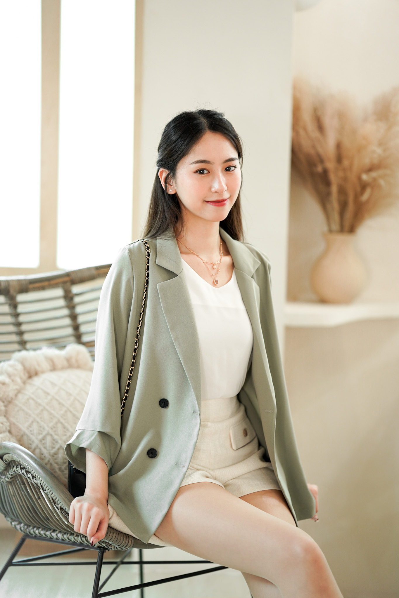 JK174 Lapel Relaxed Blazer