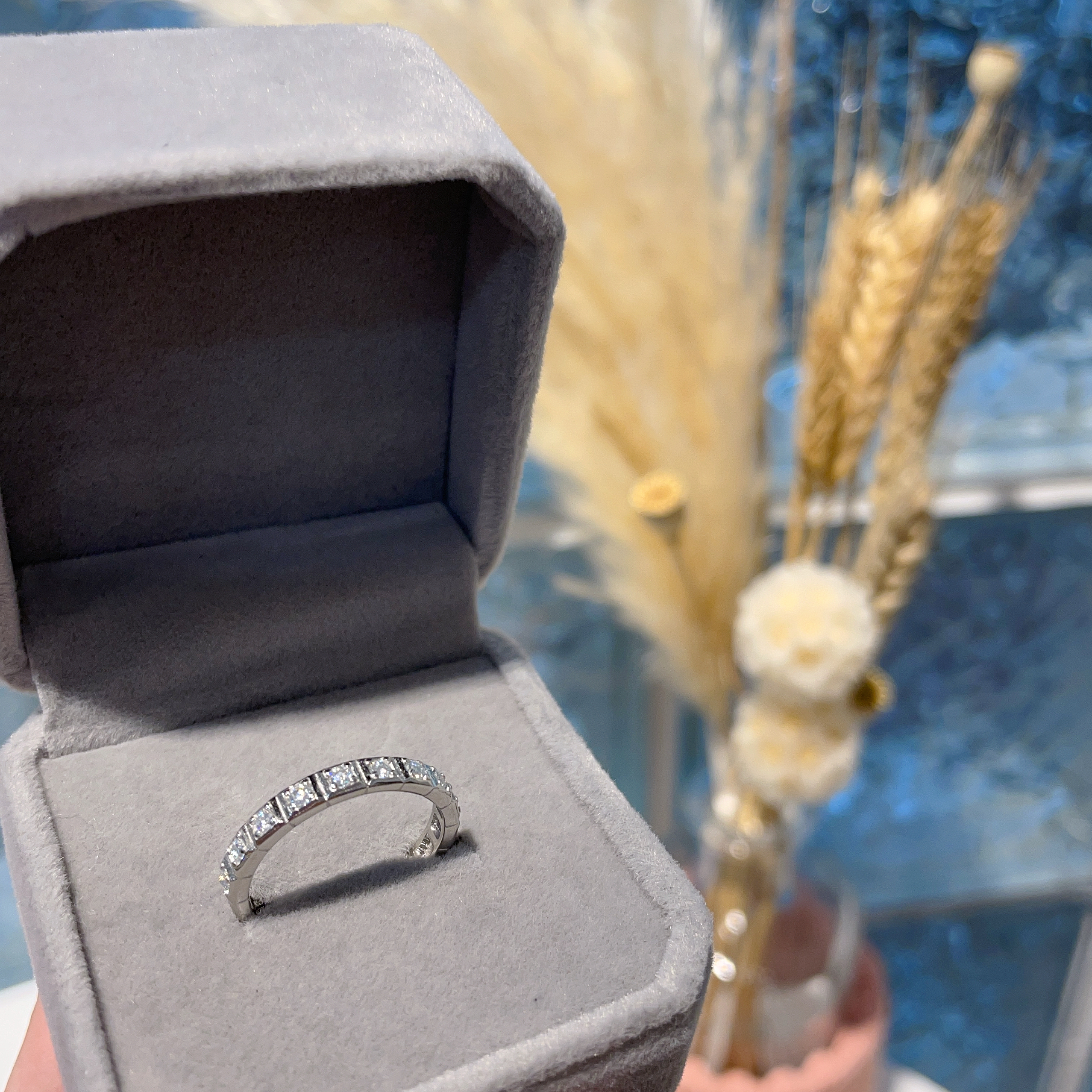 E909 莫桑方線戒 0.10ct